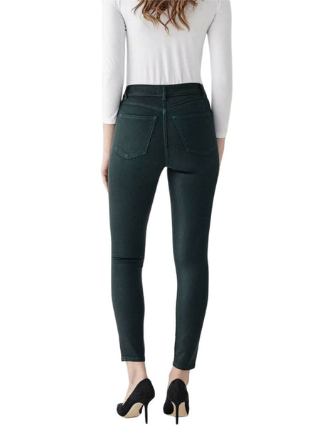 DL1961 Women's Deep Green Farrow Ankle High Rise Instasculpt Skinny Jeans NWT
