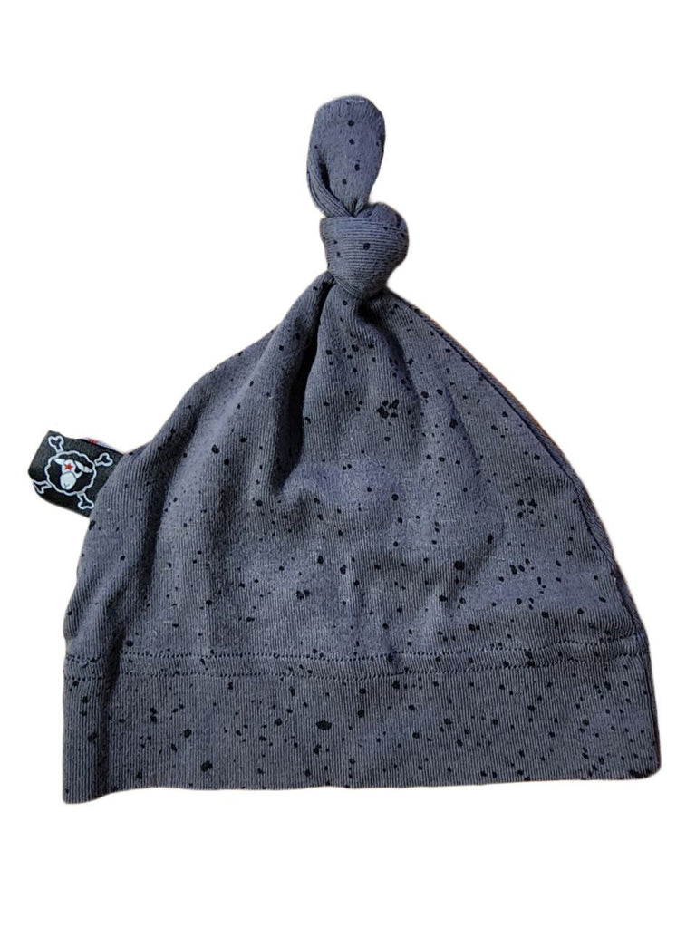 NUNUNU Baby Charcoal Sprinkle Knotted Stretchy Breathable Hat One Size NWT