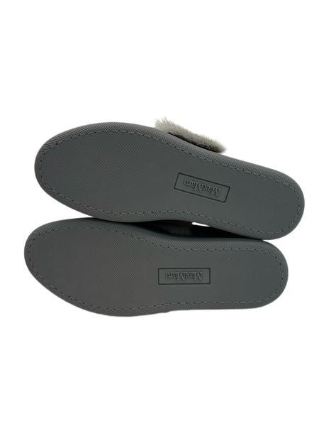 Max Mara Women's Grigio Chiaro MM91 Fur Front Sneakers NWB