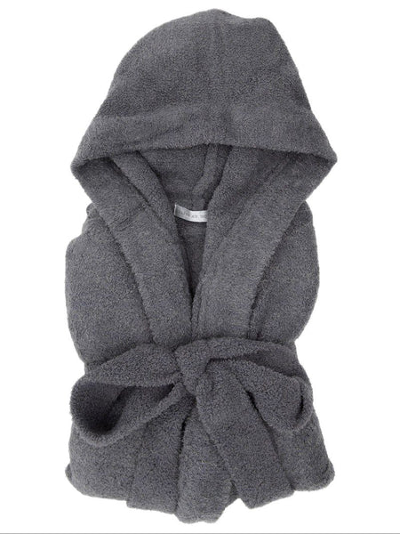 LITTLE GIRAFFE Women's Grey Ultrasoft Dolce Hooded Stretchy Robe Size M-L NWT