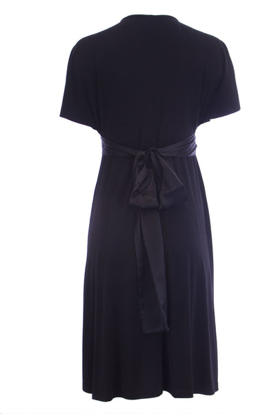 OLIAN Maternity Women's Black Flutter Short Sleeve Nursing Dress $148 NWT