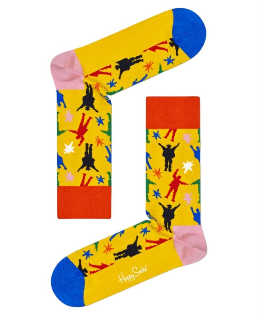 HAPPY SOCKS x The Beatles Men's Combed Cotton Helping Hands Socks Size 8-12 NWT