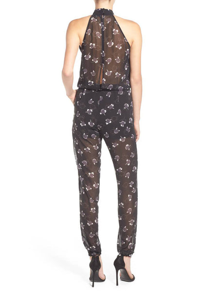 REBECCA MINKOFF Women's Black Multi High Neck Hayley Jumpsuit $328 NWT