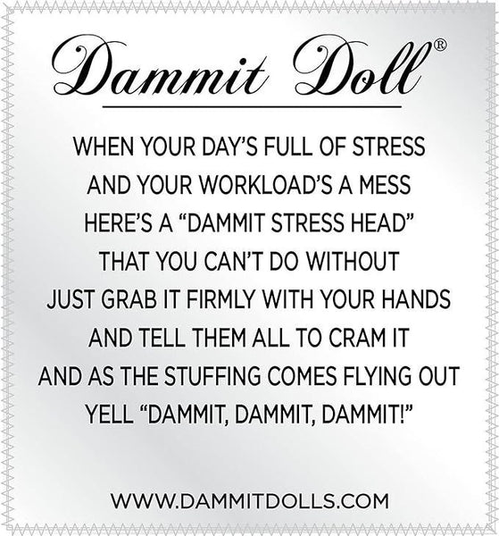 DAMMIT! DOLLS Stress Relief Squishy Anxiety Classic Head Gag Gift 5.5" NWT