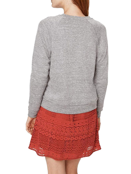 REBECCA MINKOFF Women's Heather Grey Heartbreaker Patch Sweatshirt $128 NWT