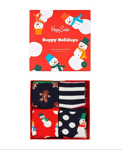HAPPY SOCKS Kid's Happy Holidays Classic Gift Set 4 Pairs Socks Size 2-3Y NWB