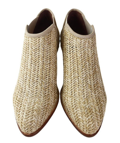 MATT BERNSON Women's White Honey Raffia Marlow Booties #MB108 NWB