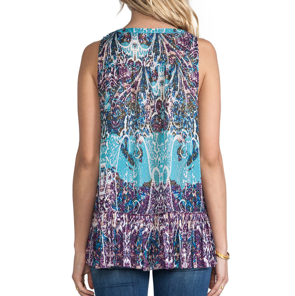 REBECCA MINKOFF Women's Amethyst Printed Howland Top $298 NWT