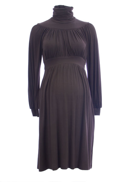 OLIAN Maternity Women's Long Sleve Turtleneck Gathered Dress $130 NWT