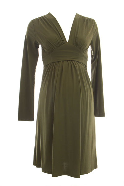 OLIAN Maternity Women's Sash Around Tie Surplice Neck Dress $150 NWT