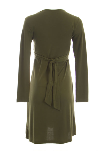 OLIAN Maternity Women's Sash Around Tie Surplice Neck Dress $150 NWT