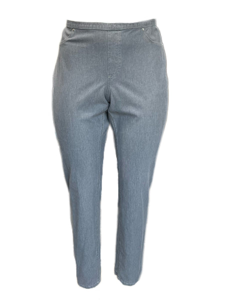 MARINA RINALDI Women's Grey Ilare Elastic Waist Jeggings $380 NWT