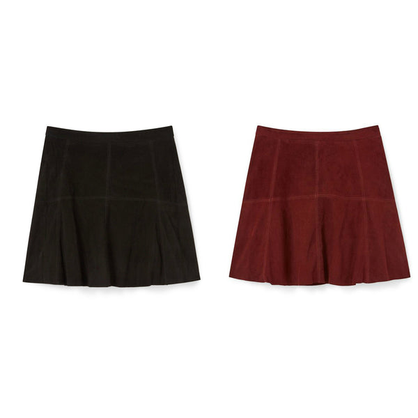 REBECCA MINKOFF Women's Suede A-Line Ibiza Skirt $498 NWT