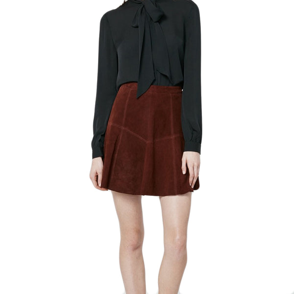 REBECCA MINKOFF Women's Suede A-Line Ibiza Skirt $498 NWT