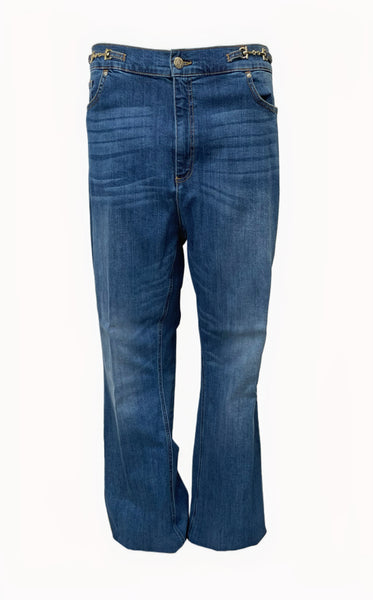 Marina Rinaldi Women's Blue Idrofono Straight Leg Jeans NWT