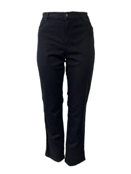 Marina Rinaldi Women's Black Ignoto High Rise Straight Pants NWT