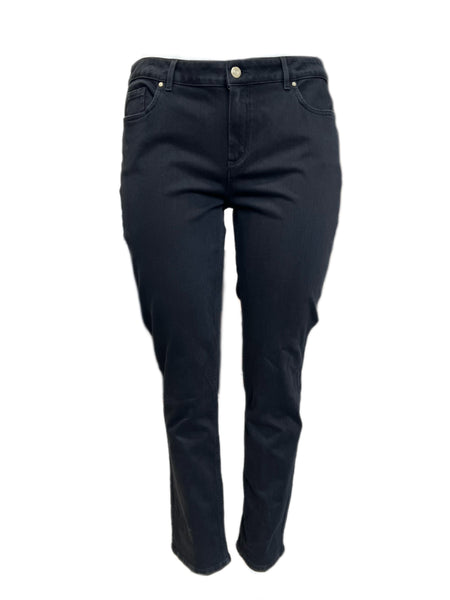 Marina Rinaldi Women's Black Incontro Mid Rise Denim Pants NWT