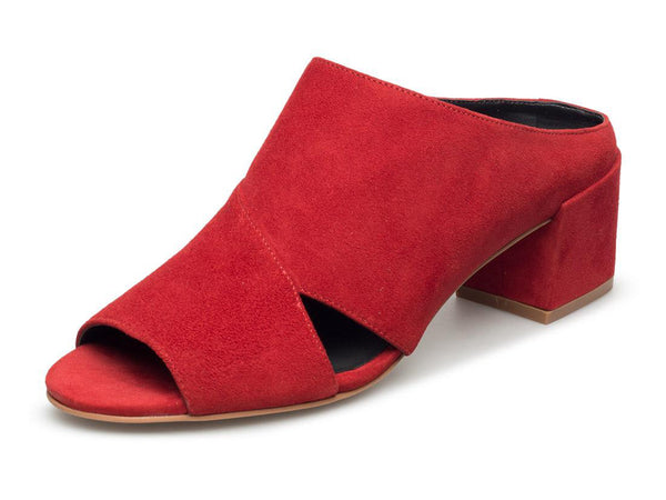 REBECCA MINKOFF Women's Ingrid Suede Open Toe Mules $130 NIB