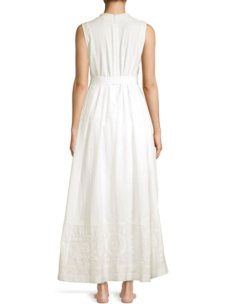 ROBERTA ROLLER RABBIT Women's White Isabis Linen Maxi Dress $325 NEW