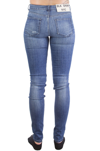 BLK DNM Women's Ostend Blue Distressed Jeans #WJ312701 $215 NWT