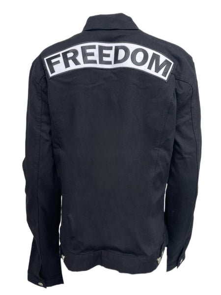 BLK DNM Women's Black Freedom Back Patch Denim Jeans Jacket 5 Size XL NWT