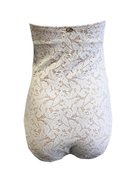 JANTZEN Women's White Lace Bandeau One Piece Swimsuit #4058 8 NWT