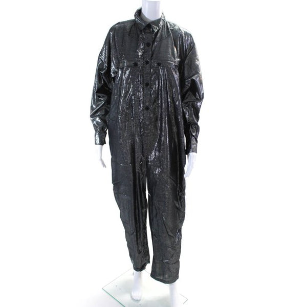 SUZIE KONDI Women's Silver Lurex Jumpsuit #1913 S NWT