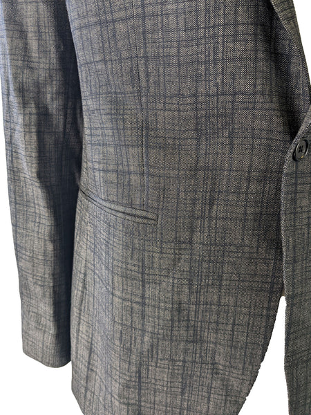 John Varvatos Men's Virgin Wool Indigo Heather Blazer $1398 NWT