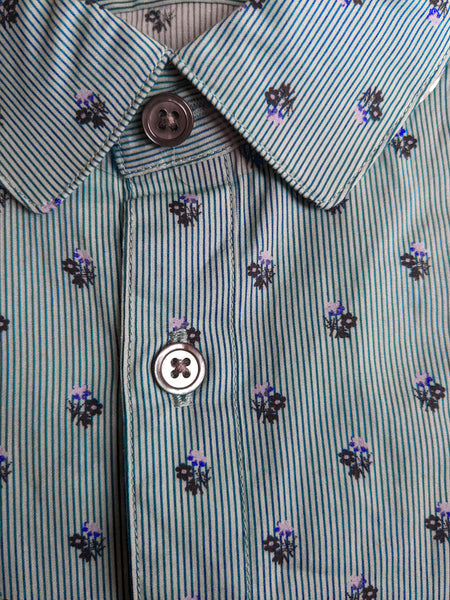 John Varvatos Pale Aqua Short Sleeve Button Down Shirt $248 NWT