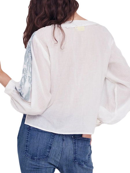 ROBERTA ROLLER RABBIT Women's Blue Jambdani Kiki Top $185 NEW