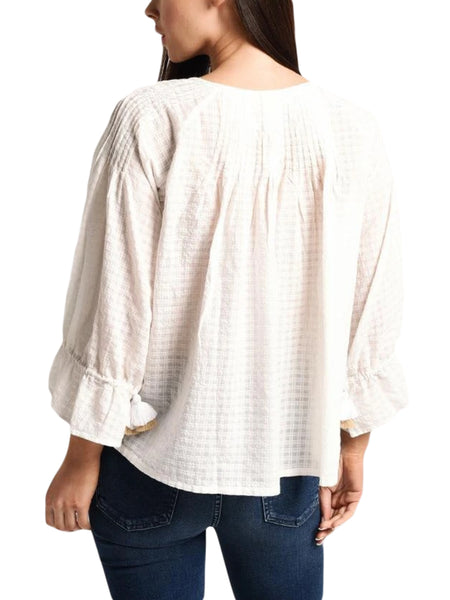 ROBERTA ROLLER RABBIT Women's White Jamuna Top $135 NEW