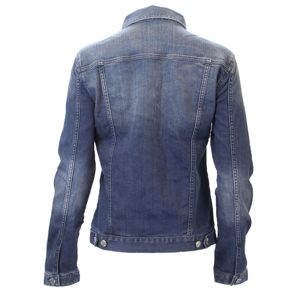 BLK DNM Women's Washed Mended Blue Jeans Jacket 6 #WK010501 $280 NWT