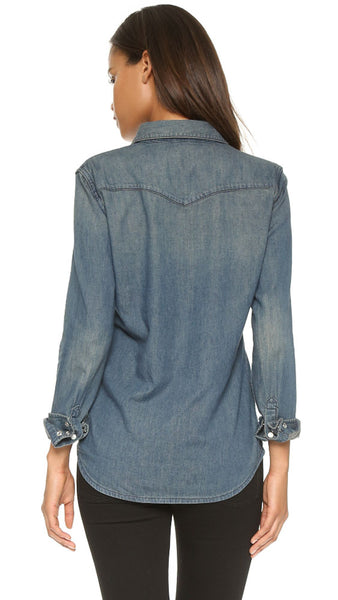 BLK DNM Women's Edgemere Blue Jeans Shirt 1 #WS930101 $215 NWT