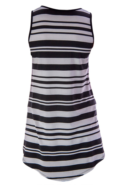 Olian Women's Striped Hi Low Hem Maternity Top Small Black & Light Grey