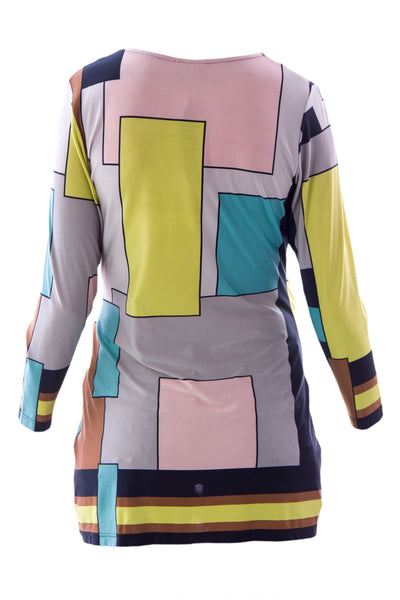 OLIAN Women's Multicolor Tina Geometric Print Maternity Tunic Sz XS $118 NWT