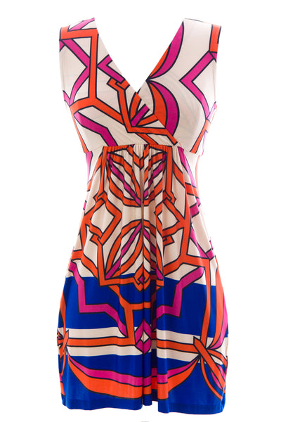 OLIAN Women's Beige Multi Geometric Print Maternity Tunic Sz XS $123 NWT