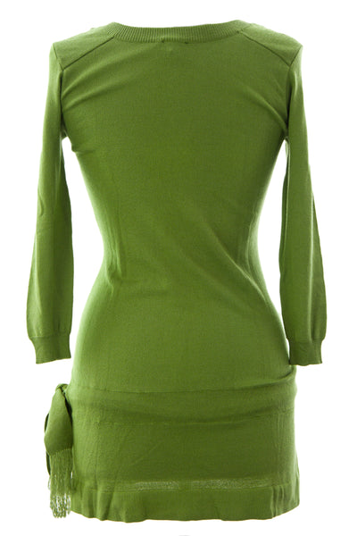 OLIAN Women's Moss Green Knit Drop Waist Maternity Tunic Sz XS $123 NWT