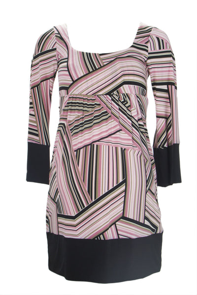 OLIAN Maternity Women's Multi Geometric Print Wide Scoop Neck Tunic XS $115 NWT