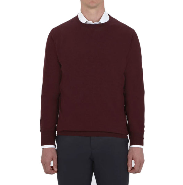 Turnbull & Asser Knit Crewneck Jumper Sweater, Small Deep Red