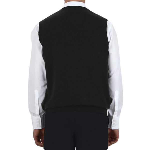 Turnbull & Asser Black Cashmere V-Neck Slipover KNLng155 $695 NEW