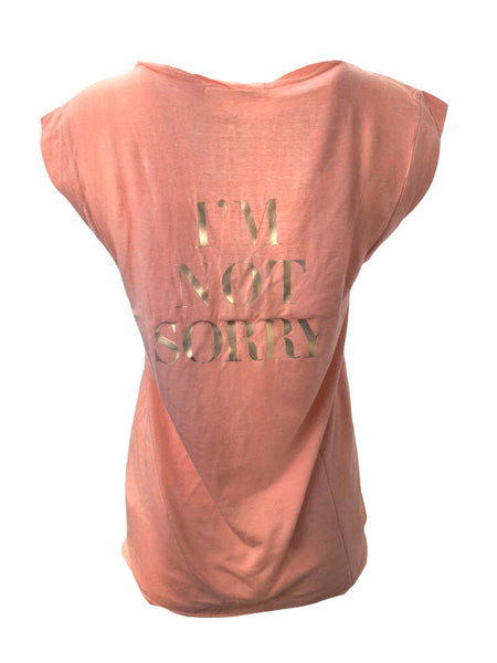 PAM & GELA Women's Pink Petal Kate I'M Not Sorry Tee #G835 Petite X-Small NWT