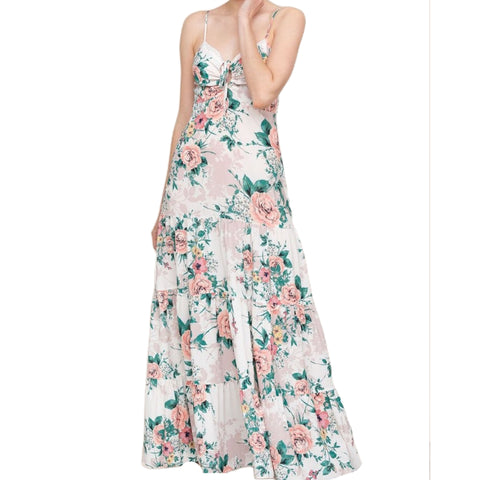 YUMI KIM Women's Wild Rose White Key West Maxi Dress #DR19261 Large NWT
