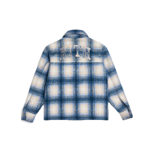 KITH Women's Blue Flannel Kith Embroidered Coat NWOT