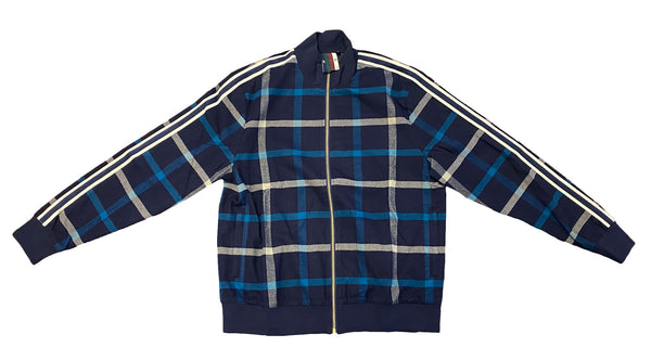 KITH Men's Navy/White Plaid Roger Track Zip Up Jacket NWOT