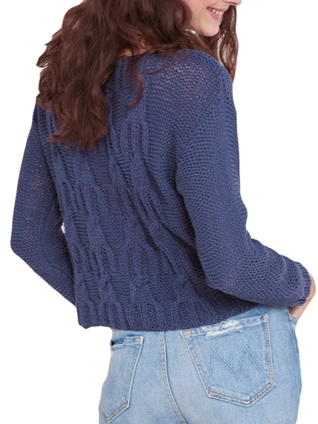 ROBERTA ROLLER RABBIT Women's Indigo Koala Sweater Sz S $125 NEW
