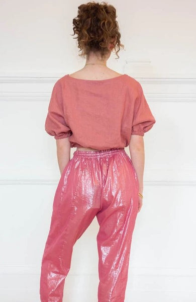 Suzie Kondi Women's Cropped Safari Top, Dusty Rose, Small