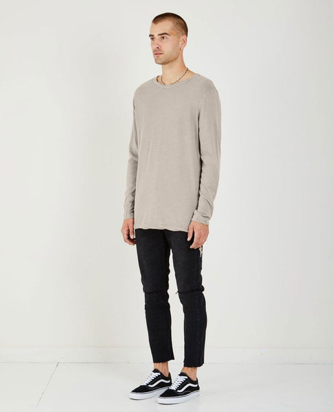 Ksubi Men's Faded Grey Loose Morals Cotton Silk Crew $170 NWT