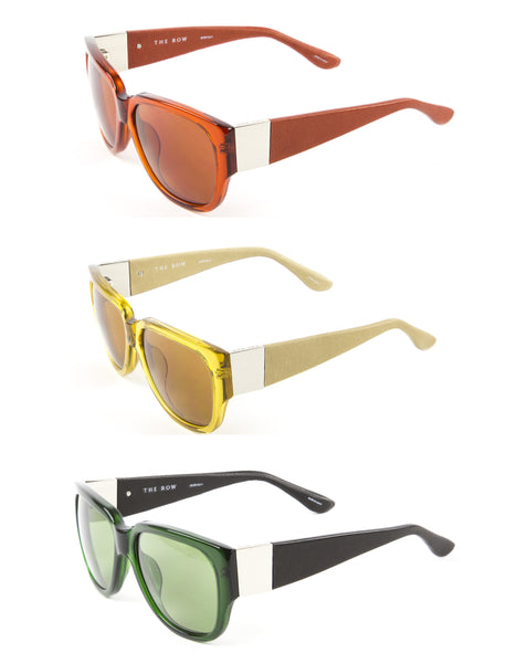 LINDA FARROW Women's Rectangular Oversized Sunglasses 50C NEW