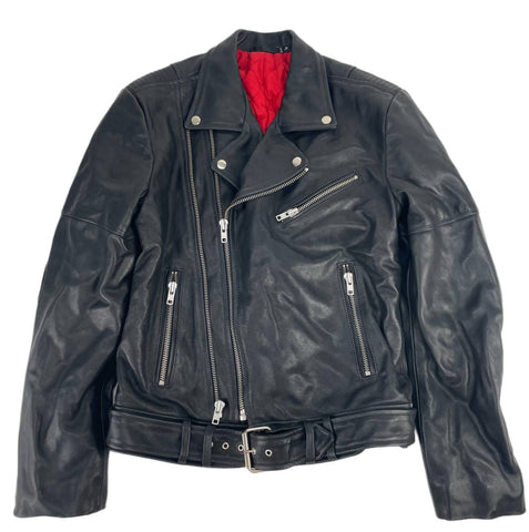 BLK DNM Men's Black Motorcycle Leather Jacket 19 Size Medium NWT