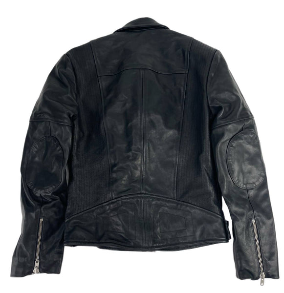 BLK DNM Men's Black Motorcycle Leather Jacket 19 Size Medium NWT